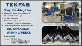 TEKFAB’s Step Flashing Line, In Stock and Ready to Ship!